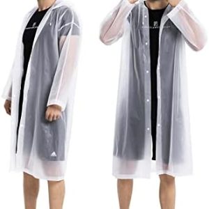 COOY Rain Coats (2 Pack) – Reusable EVA Rain Ponchos for Adults Rain Jackets Raincoats for Men Women