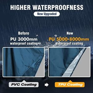 Anyoo Waterproof Rain Poncho Lightweight Reusable Hiking Hooded Coat Jacket for Outdoor Activities