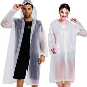 COOY Rain Coats (2 Pack) – Reusable EVA Rain Ponchos for Adults Rain Jackets Raincoats for Men Women