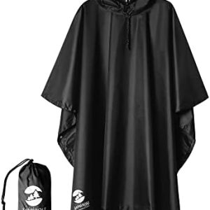 SaphiRose Hooded Rain Poncho Waterproof Raincoat Jacket for Men Women Adults